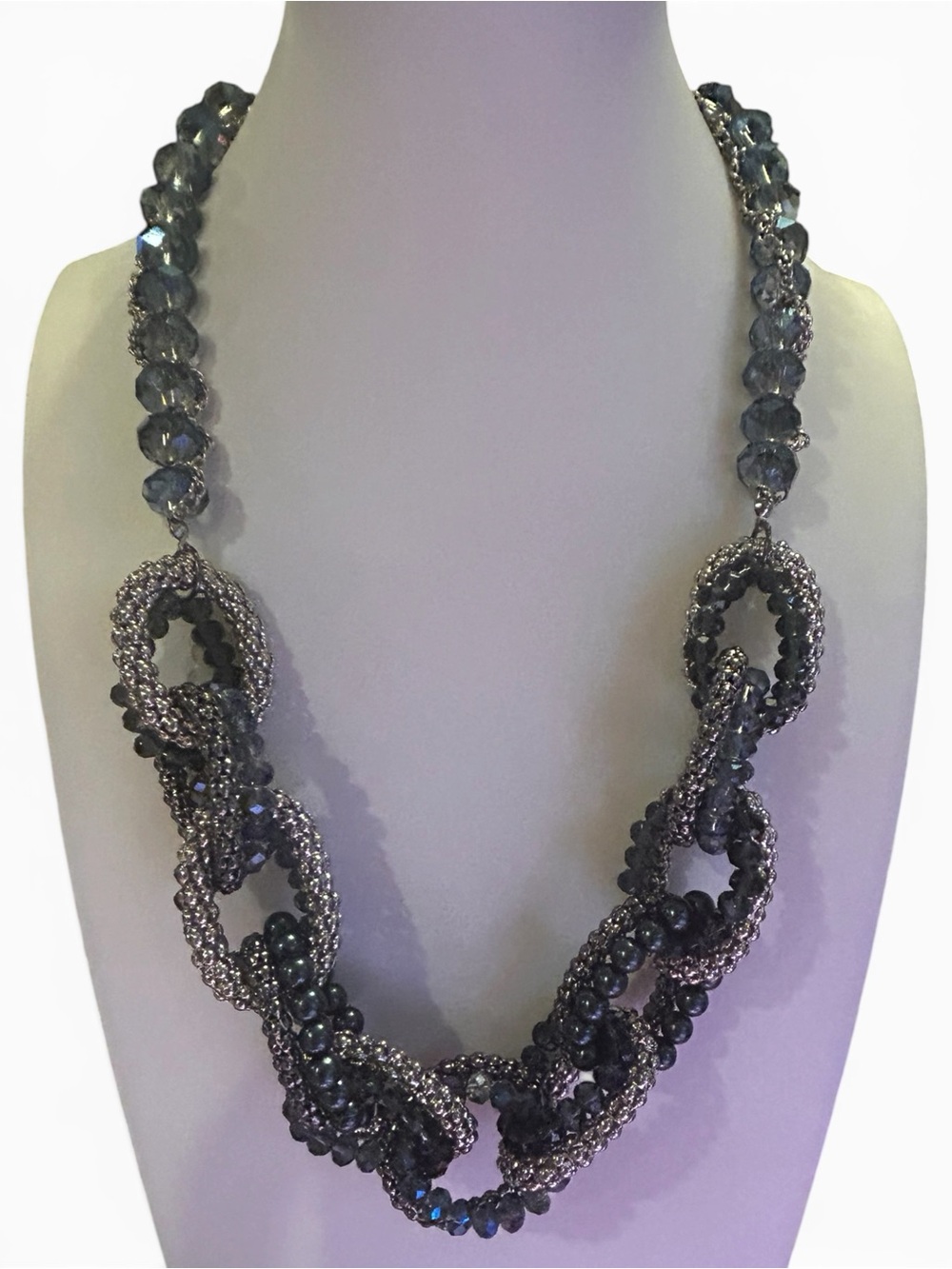 Simply Vera Wang Gunmetal Beaded Chain Necklace